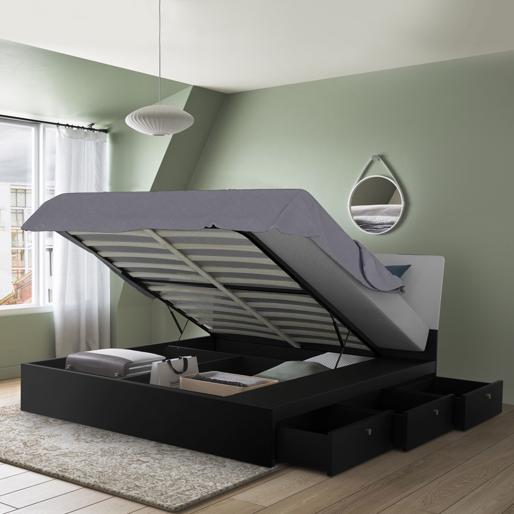 Dubbelsäng med förvaring 160x200 cm lyftbar design Steyr King