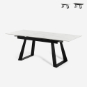 Modernt utdragbart matbord 160-200x90cm marmoreffekt Caracas Kampanj