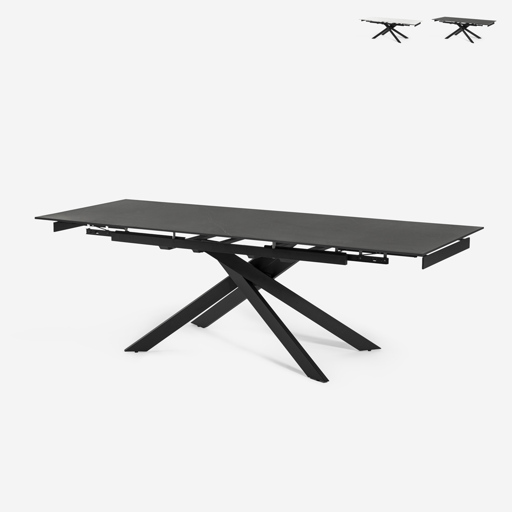 Utdragbart bord 160-240x90cm modern design Marmoreffekt Quito