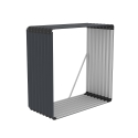 Vedbod i metall för utomhusbruk 110x52x110cm Livigno Rea