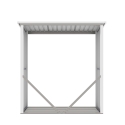 Vedskjul för trädgård utomhus i metall 182x89x190cm Vipiteno Katalog