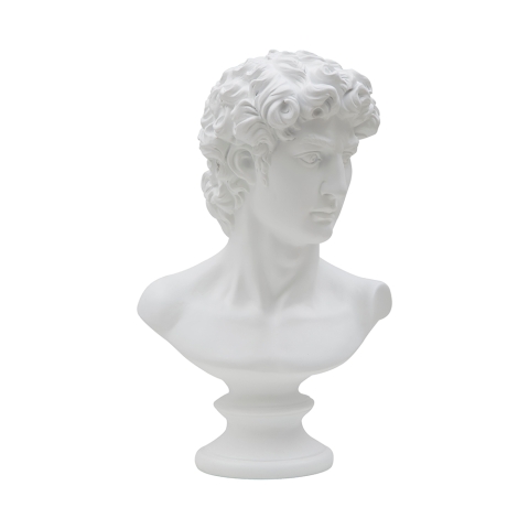 Klassisk dekorativ halvskulptur i polyresin h34cm Man Kampanj