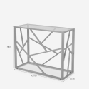 KEVIN Konsolbord i modern design med glasskiva 100x40x78 cm 