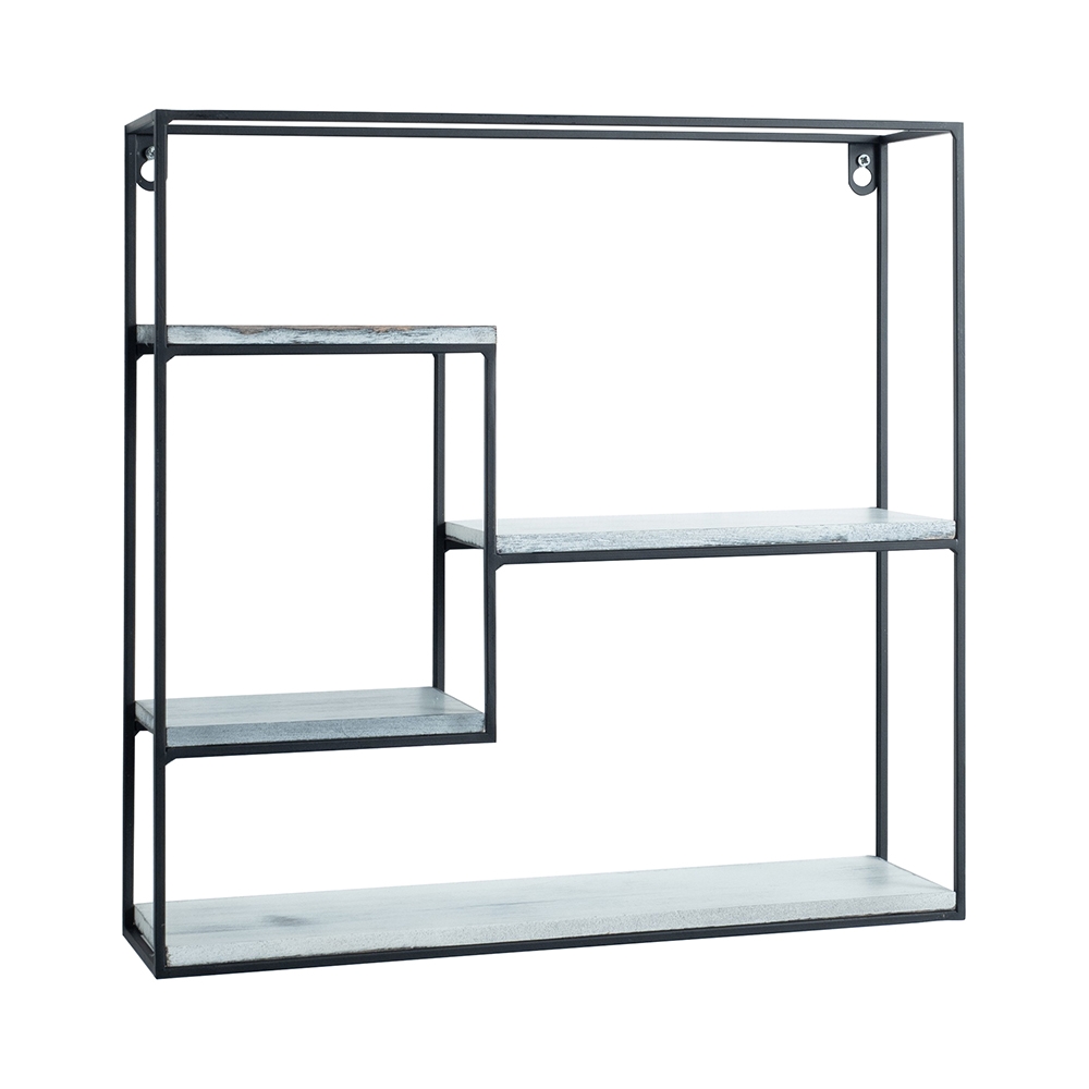 VANITY 2 Kvadratisk vägghylla i metall med 4 hyllor 40x40 cm