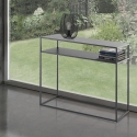 Modern hallbord 80x40 cm med 2 hyllor i antracitmetall Omaha Försäljning