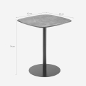 MIKEE Matbord för kök och restaurang 60x60x74 cm Svart marmoreffekt Rabatter