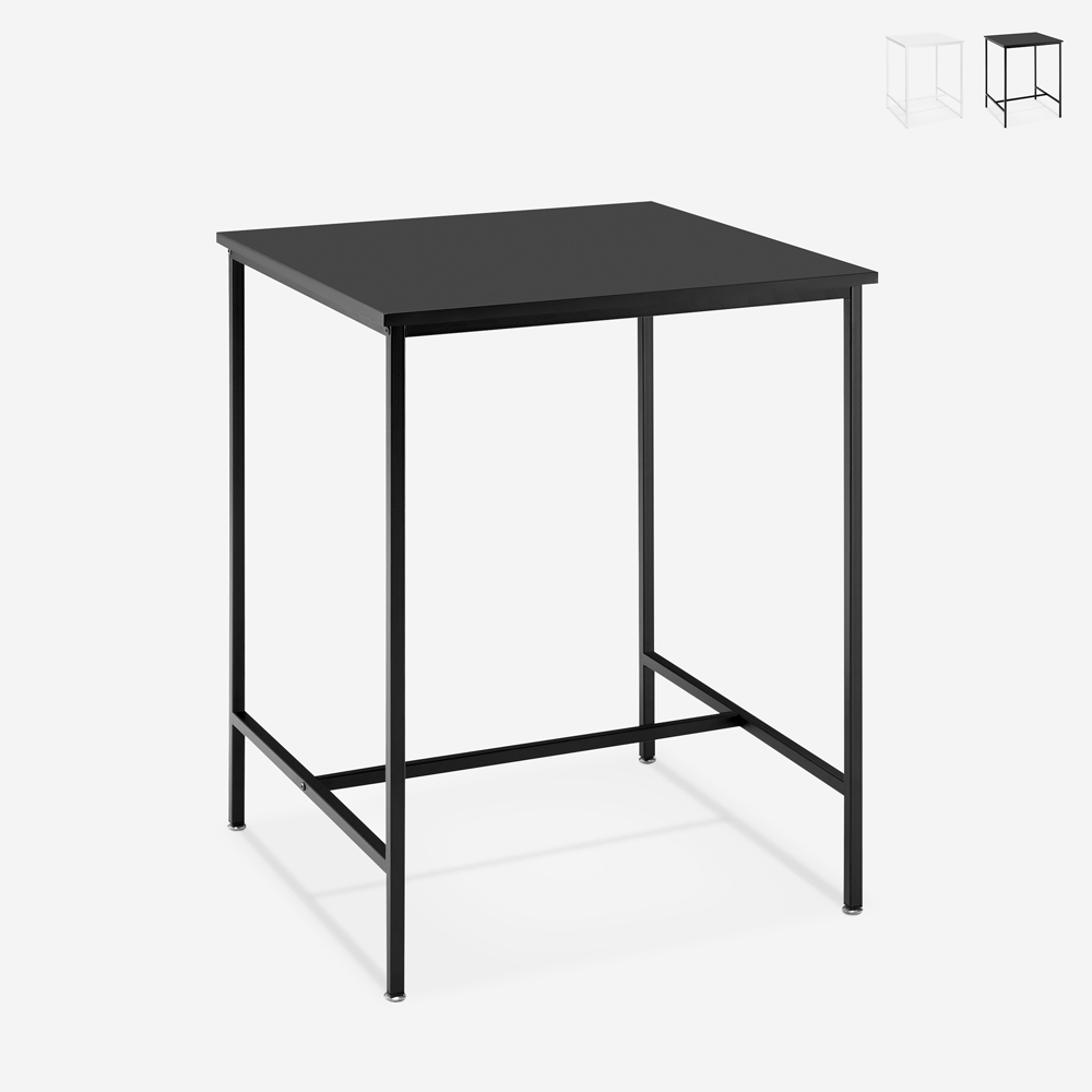 ZAKIS Högt bord 70x70 cm i vit och svart metall, för bar, kök, bistro Kampanj ZAKIS Högt bord 70x70 cm i vit och svart metall, för bar, kök, bistro Kampanj