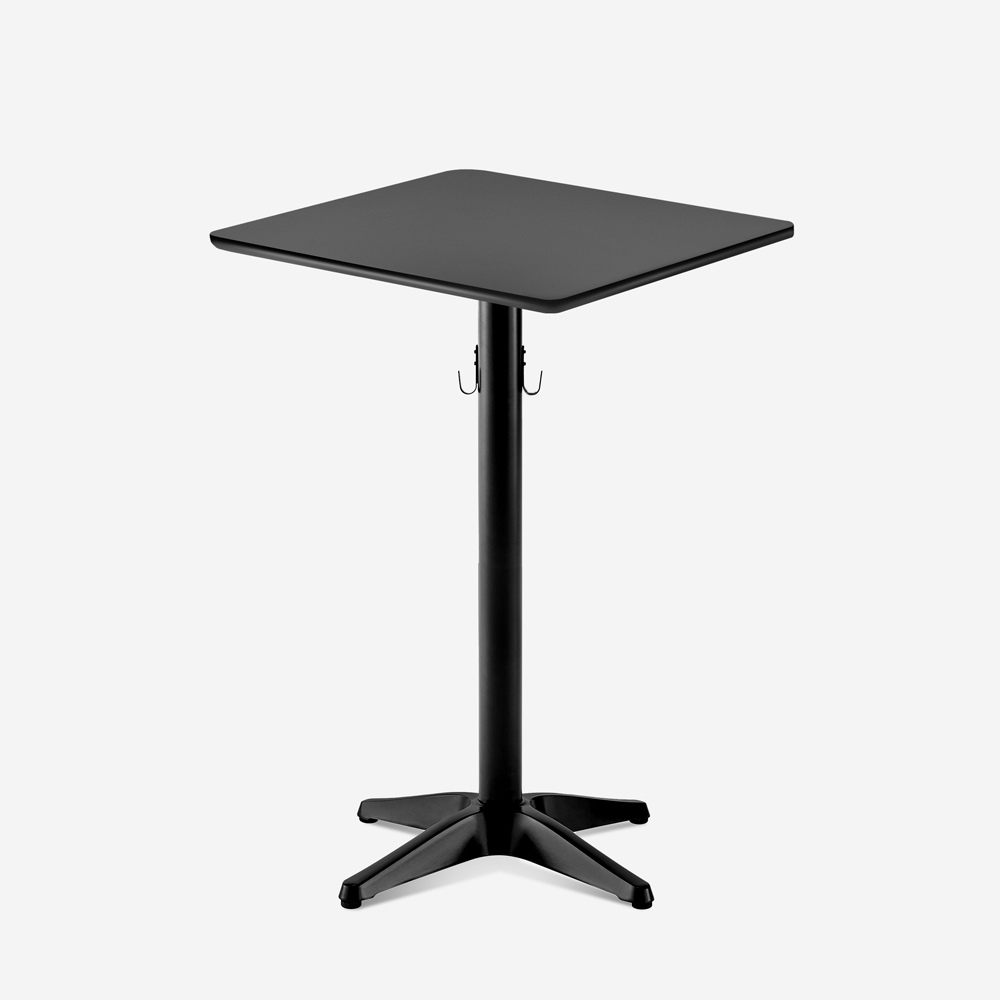 JOTOR+ Högt barbord 105 cm i svart med väskkrokar, för bistroer