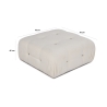 Vit bouclé fotpall 95x95 cm Bubble PB Rea