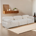 Modulär soffa, 4-sits i vit bouclé Bubble 3SB Kampanj
