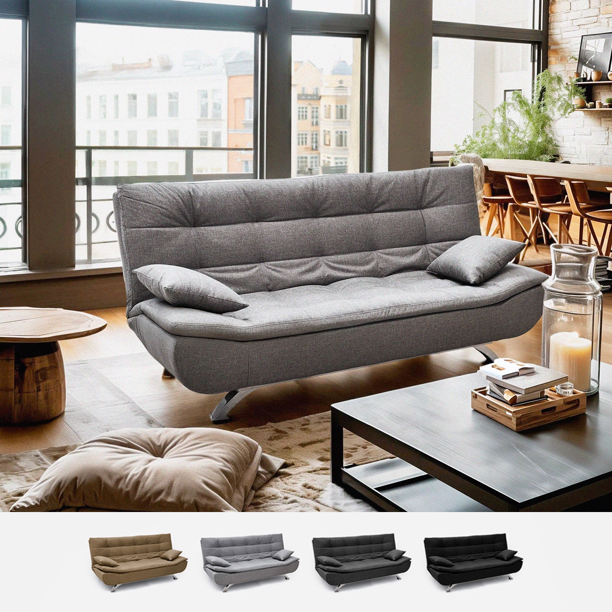 Bäddsoffa i Mikrofiber 2-Sits Modern Design Centenario