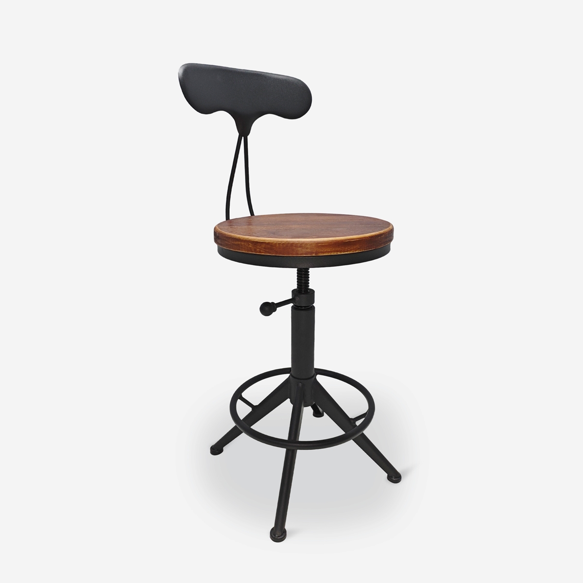 CREWI BACK Justerbar vridpall i industriell vintagestil