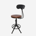 CREWI BACK Justerbar vridpall i industriell vintagestil Rea