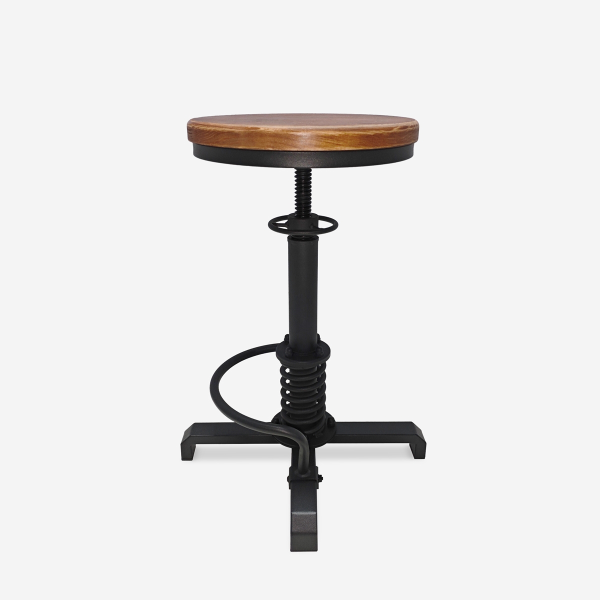 HELIX Justerbar barpall i industriell vintagestil med skruvmekanism