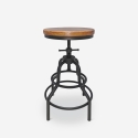 VONT Justerbar pall i trä och metall med industriell vintage-design Kampanj