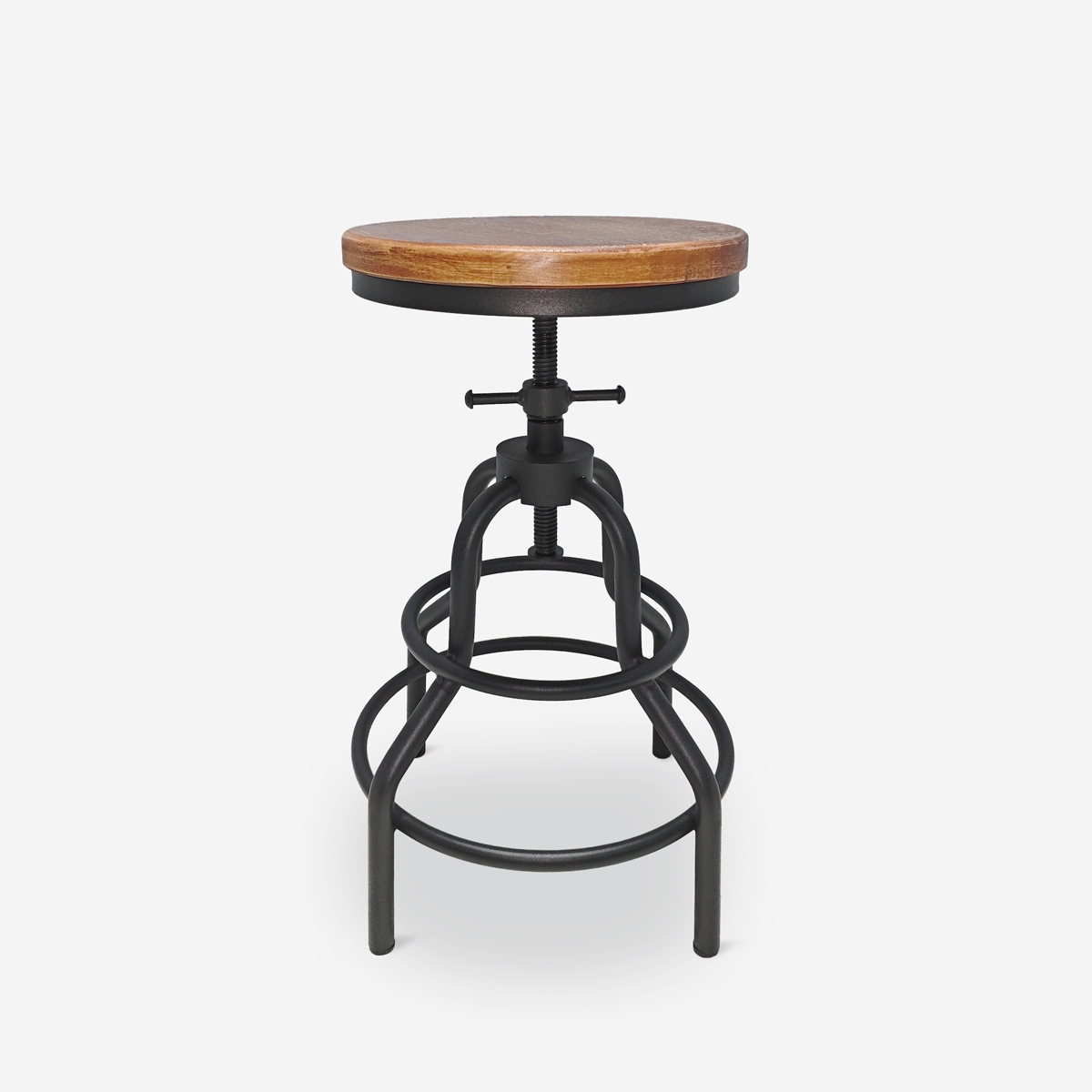 VONT Justerbar pall i trä och metall med industriell vintage-design Kampanj