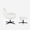 Svängbar ergonomisk loungestol i bouclé med fotpall Janes Inköp