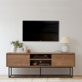 Modern industriell TV-bänk 140x40x50cm i trä och metall Rodez Kampanj