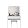 Sminkbord med LED-spegel och pall Tabs Val