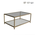 Modernt soffbord 90x60cm i metall och glas Astro Kampanj