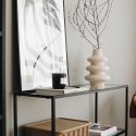 Modern ingångskonsol i metall och glas med 3 hyllor 100x30x85cm Lola Bestånd
