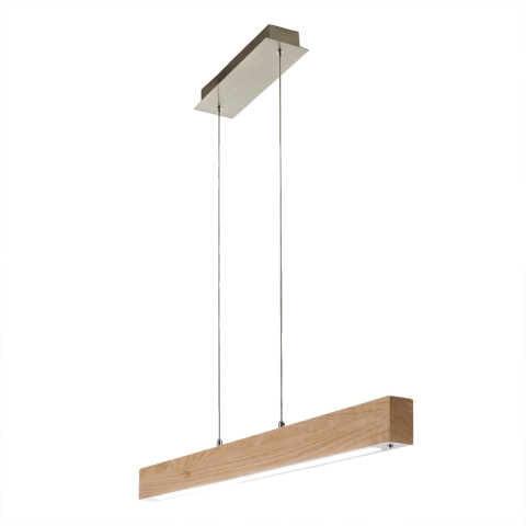 Hängande LED-taklampa i ljust trä och metall Badia-S Kampanj