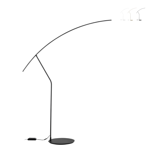 Golvlampa med dimbara LED-ljus H202cm i metall Folaga Kampanj