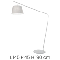 Golvlampa med tygskärm H190 cm Velvet Modell