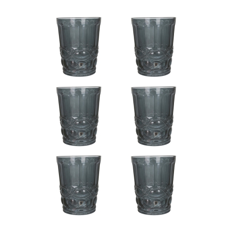 Set med 6 dricksglas 240ml med reliefdekor Nobilis Kampanj