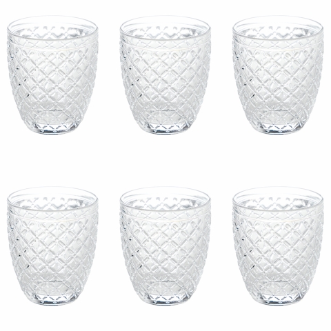 Set med 6 vattenglas 325ml i transparent glas Castle Kampanj