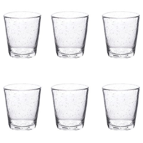 Set med 6 transparenta vattenglas i munblåst glas 300 ml Cancun Kampanj