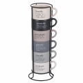 Set med 6 espressokoppar i porslin 90 ml med ställ Victionary Week Kampanj