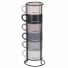 Set med 6 espressokoppar i porslin 90 ml med ställ Victionary Week Modell