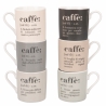 Set med 6 kaffekoppar i porslin med text 90ml Victionary Caffè Kampanj