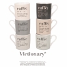 Set med 6 kaffekoppar i porslin med text 90ml Victionary Caffè Försäljning