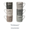Set med 6 kaffekoppar i porslin med text 90ml Victionary Caffè Erbjudande
