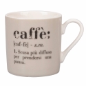 Set med 6 kaffekoppar i porslin med text 90ml Victionary Caffè Rea