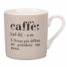 Set med 6 kaffekoppar i porslin med text 90ml Victionary Caffè Rea