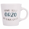 Set med 4 kaffekoppar i porslin med fat 90ml med text Le Travisate Modell