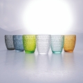 Set med 6 färgade vattenglas i glas 300ml New Mexico A Kampanj