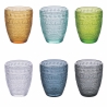 Set med 6 färgade vattenglas i glas 300ml New Mexico A Försäljning