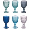 Set med 6 glas med bearbetad yta 280ml Geometrie Ocean Försäljning