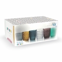 Set med 6 vattenglas 350ml med geometriskt mönster 