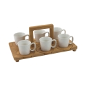 Set med 6 kaffekoppar i porslin 90 ml med bricka Essential Erbjudande