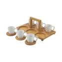 Set med 6 kaffekoppar i porslin 90 ml med bricka Essential Rea