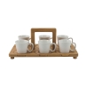 Set med 6 kaffekoppar i porslin 90 ml med bricka Essential Rabatter