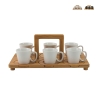 Set med 6 kaffekoppar i porslin 90 ml med bricka Essential Kampanj