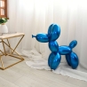 Skulptur ballonghund blå metallisk look i resin Mira XL Kampanj