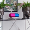 Modern skulptur i harts med metallfinish, blå och fuchsia Sira-BV Försäljning