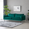TASHI Snygg och modern 3-sitsig soffa i mörkgrön sammet Kampanj